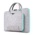 Fashion felt laptop bag in dark gray with pink zipper, 28x38cm size for 14 inch laptops