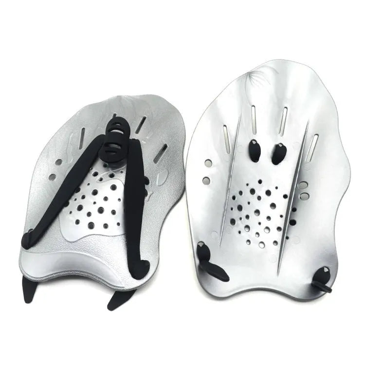 Swimming training hand paddles in multiple colours for freestyle stroke correction