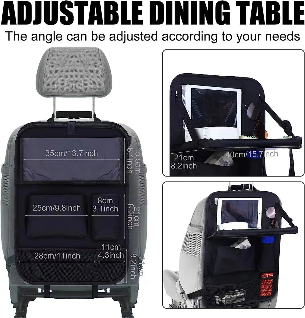 Black Oxford cloth car seat back storage bag measuring 42x30 cm with hanging design for vehicle organisation