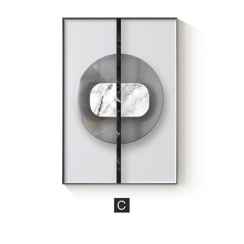 Abstract geometric pattern canvas wall poster in multiple size options