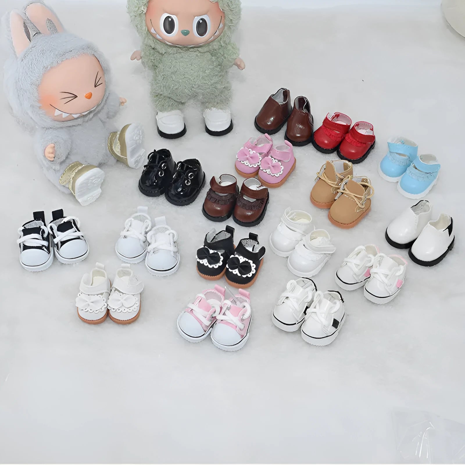 A pair of detailed PU doll replacement shoes for a 17cm tall doll, shown in a selected style and colour.