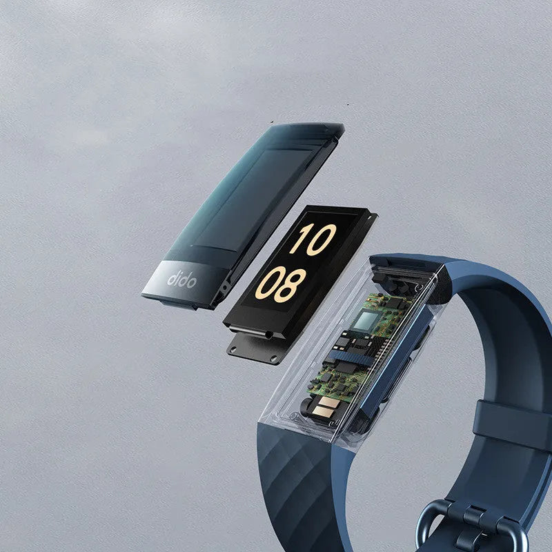 Y6 Black smart bracelet with screen displaying health metrics like ECG, blood pressure, and blood oxygen.