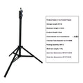 Frosted finish tripod stand with mobile phone holder attached, showing height adjustment mechanism