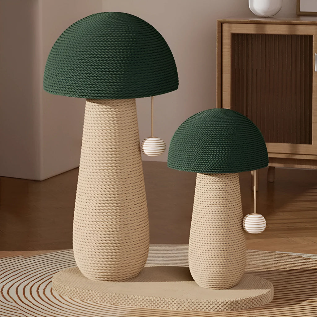 Sisal jute mushroom cat scratching board with ball option, wear-resistant and no dandruff