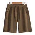 Cotton sports shorts with straight-leg cut available in multiple colours and sizes including extended fits