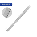 Gray stainless steel nail sanding bar with coarse sand surface for manicure and pedicure