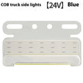 Waterproof aluminium alloy truck side light with super bright COB LED, for 12V or 24V vehicles.
