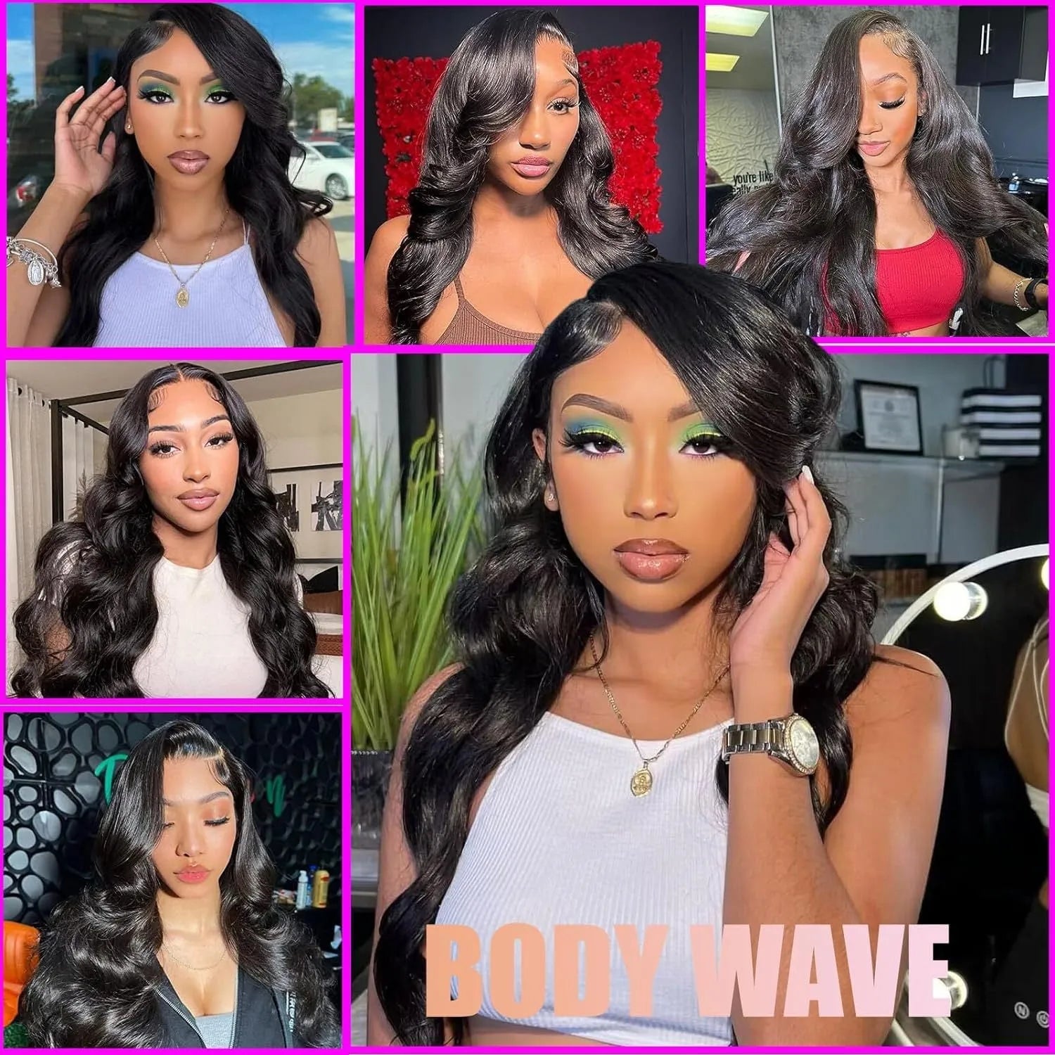 Black curly wave full-head wig with 22-inch length made from high-temperature fibre