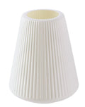 Colourful melamine plastic decorative flower vase measuring 16cm by 20cm on a desktop.