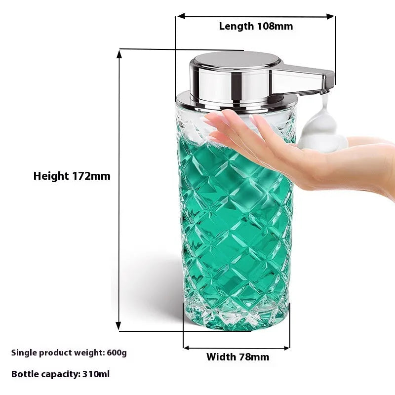 Automatic soap dispenser with silver-plated PET housing and USB Type-C charging port