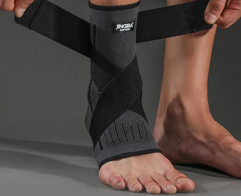 Adult sports ankle support brace in orange, black, or green for basketball, running, and mountaineering.