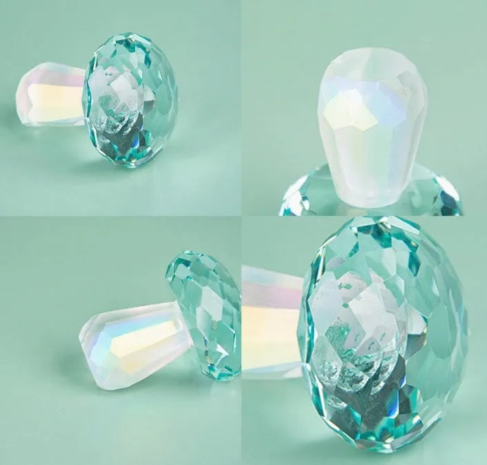 Small colorful crystal mushroom decoration in modern geometric style measuring 40x53mm for gift giving