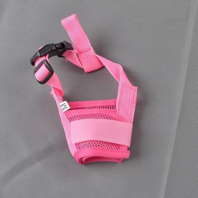 Adjustable plastic dog muzzle in various colours and sizes for biting and barking control