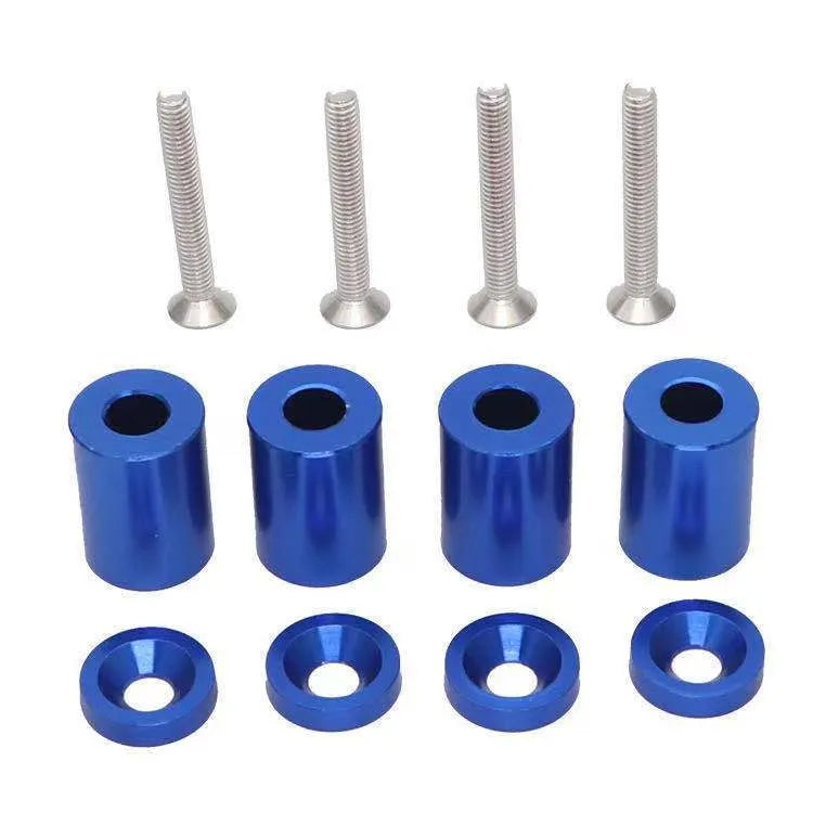 Aluminium machine cover shim pack with screws, nuts and washers for 6mm and 8mm automotive apertures