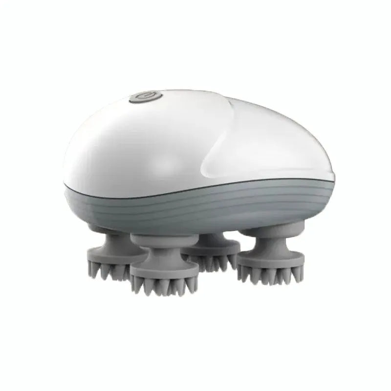 Electric cat massager with four rotating heads in blue colour