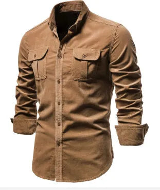 Men's long sleeve linen shirt in multiple colours with standard and Asian sizing options