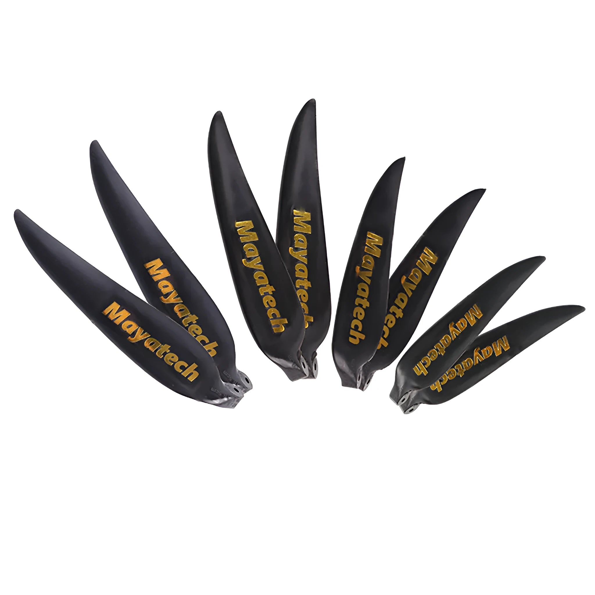 Black plastic folding fittings for canoe and kayak paddles, shown disassembled.