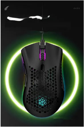 Wireless hollow out gaming mouse with luminous charging in BM600 cyan colour