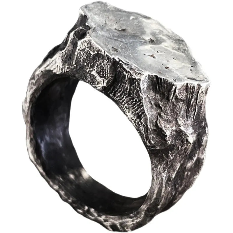 Vintage Nomad heavy gauge copper open ring with TJ-1420 stubborn stone colour and Saturn design