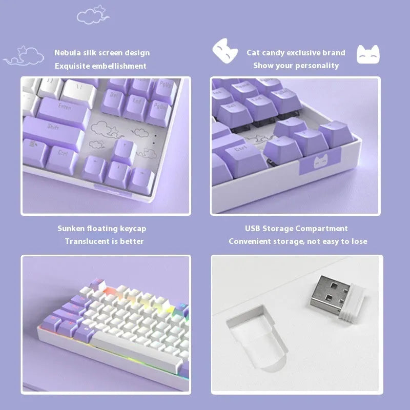 Wireless Bluetooth mechanical keyboard in metal construction with RGB backlighting options