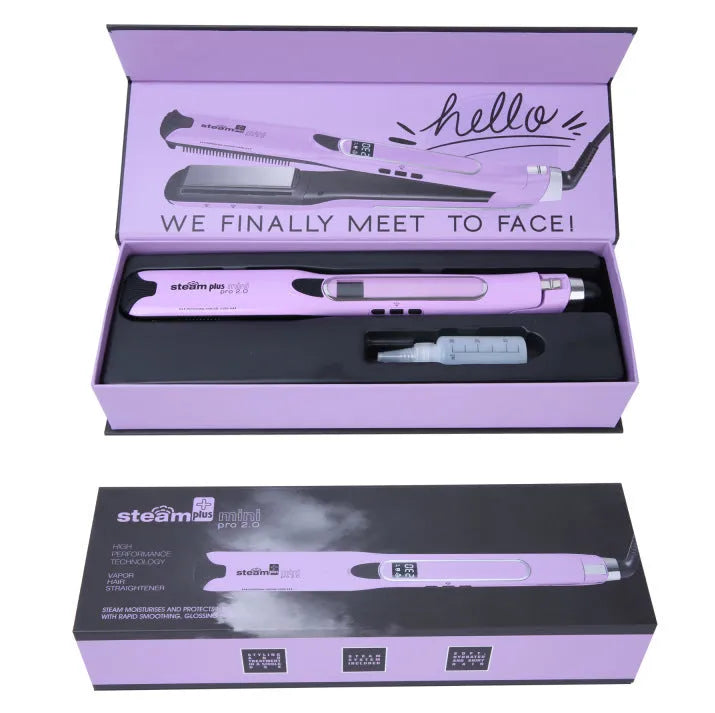 Mini steam splint spray hair straightener in champagne, purple, or rose red colour