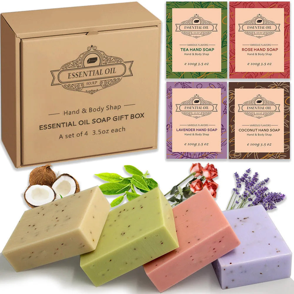 Handmade frosted essential oil soap bar for bathing and whole body cleansing