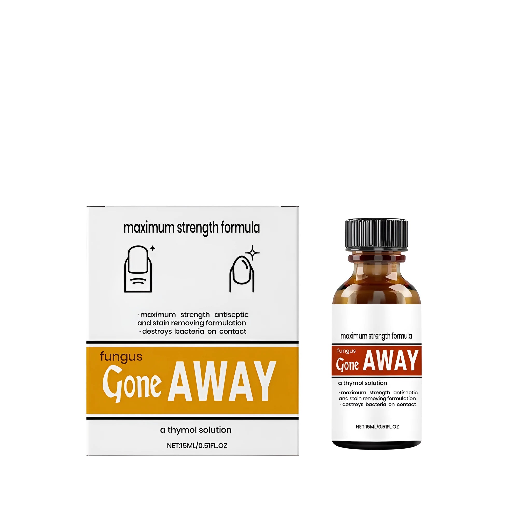 15ml Nail Care Solution bottle with active ingredients chlorhexidine tea tree oil and borneol