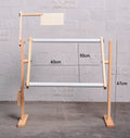 Vertical desktop solid wood cross stitch frame with adjustable height in log colour small