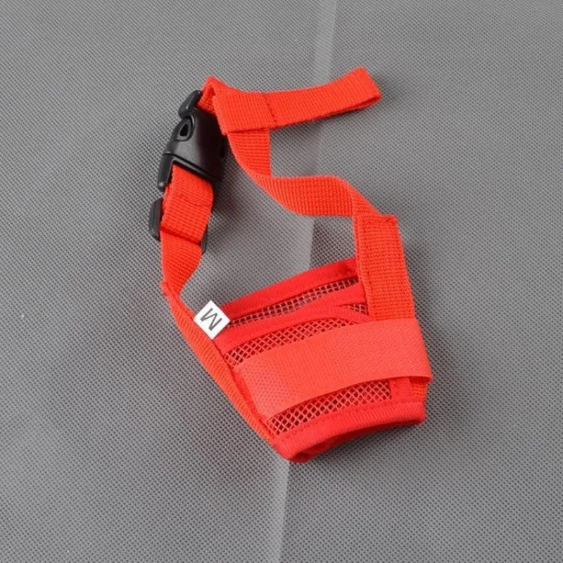 Adjustable plastic dog muzzle in various colours and sizes for biting and barking control