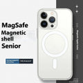 Magnetic transparent PC phone case with straight-edge airbag protection for Apple iPhone, transparent colour, simple design