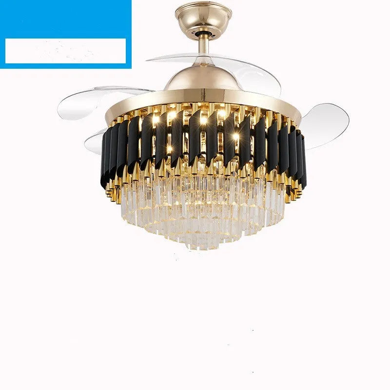 Crystal ceiling fan light with remote control in 42 inch and 48 inch diameter options