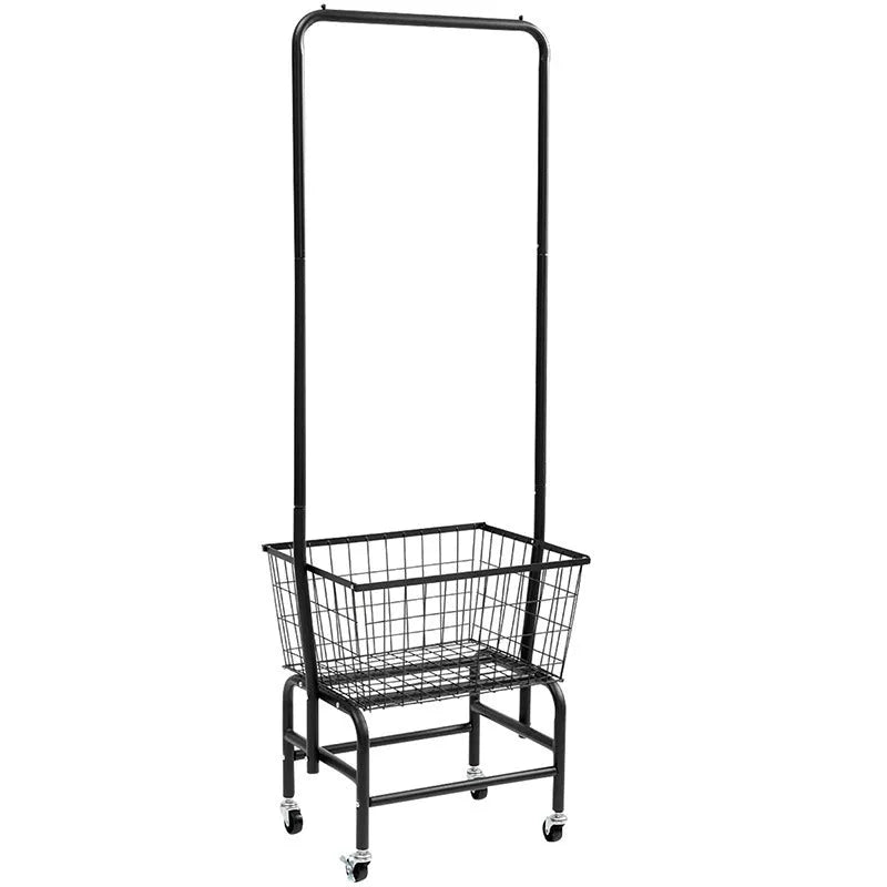 Iron pulley storage car wardrobe organiser with single rod and clothes hanger in white or black