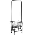 Iron pulley storage car wardrobe organiser with single rod and clothes hanger in white or black