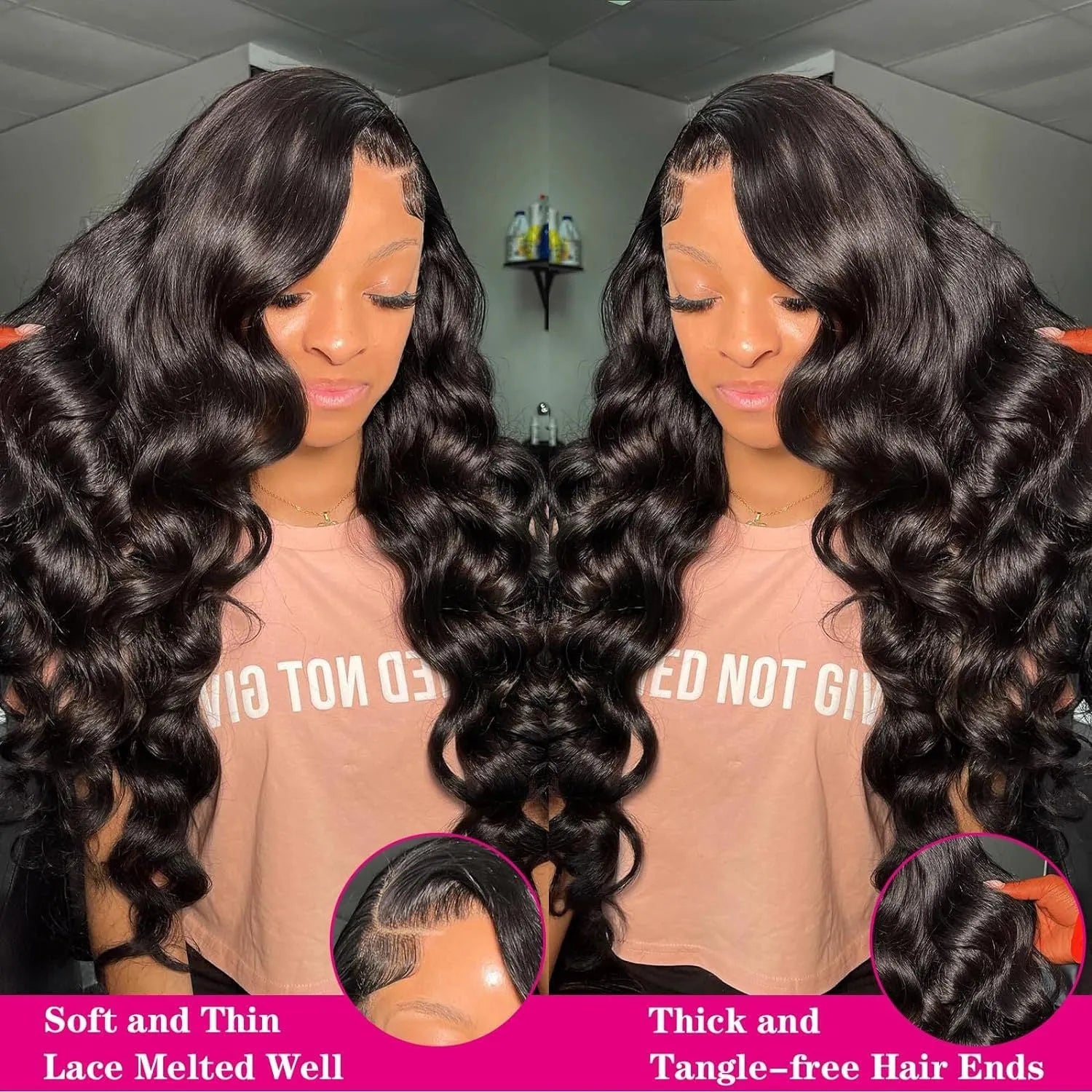 Black curly wave full-head wig with 22-inch length made from high-temperature fibre
