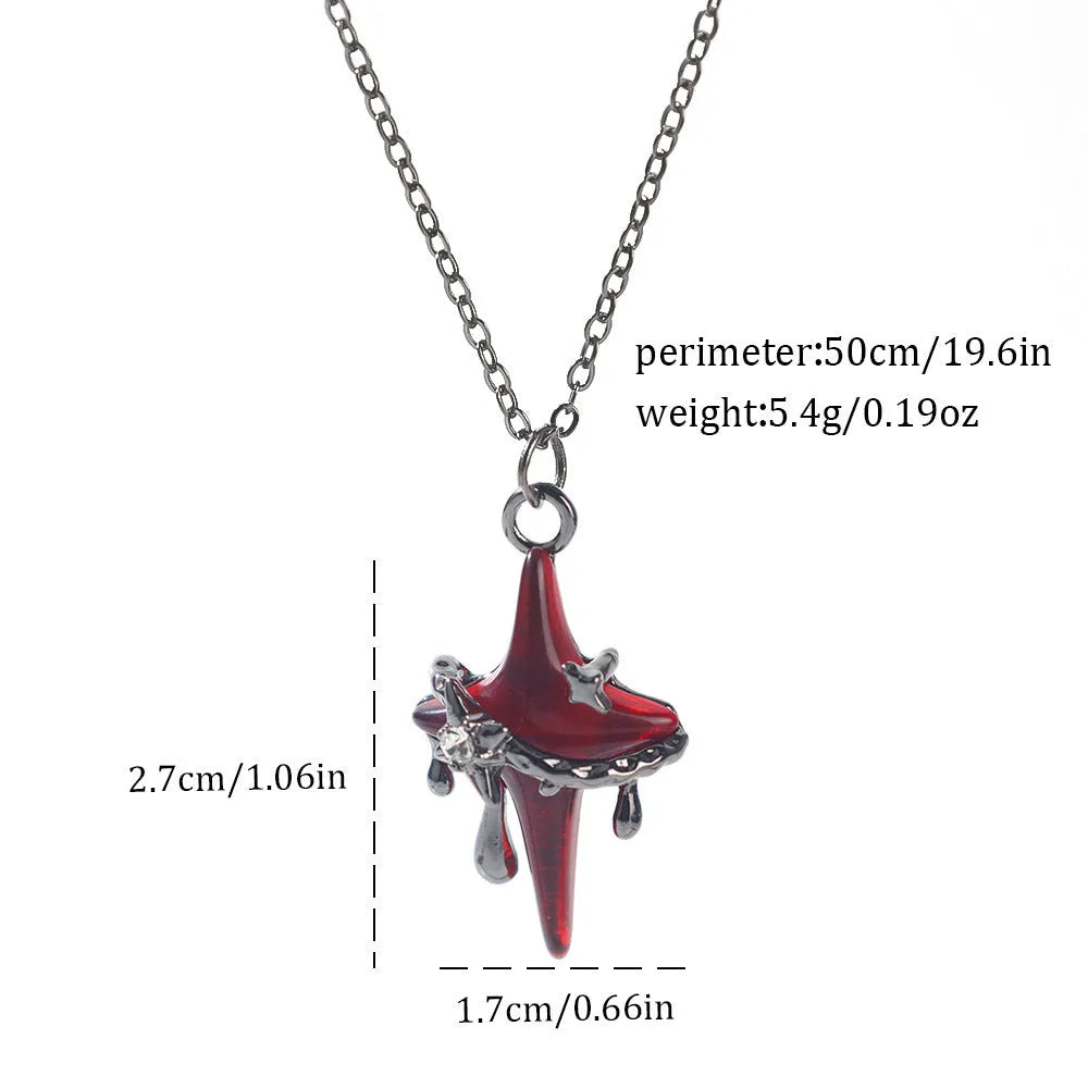 Halloween necklace with electroplated zinc alloy pendant showing spider, bat, and gothic designs on regular chain