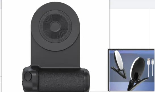 Black magnetic phone holder with ergonomic camera-style grip showing rotatable stand function