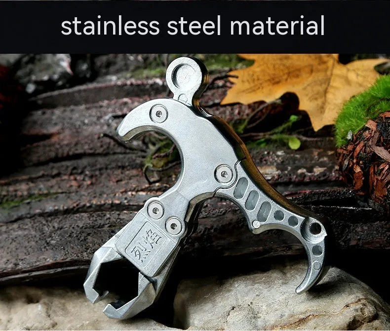 Zinc alloy archery release aid with a two-axis harpoon clip on a white background.