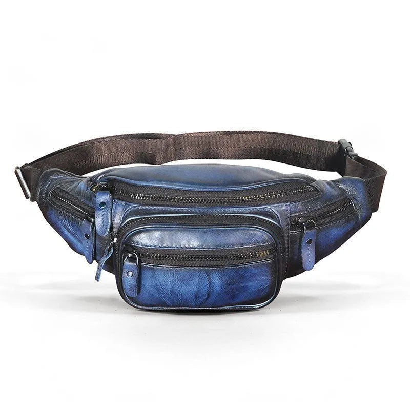 Cowhide leather shoulder messenger bag showing 32cm width and adjustable strap