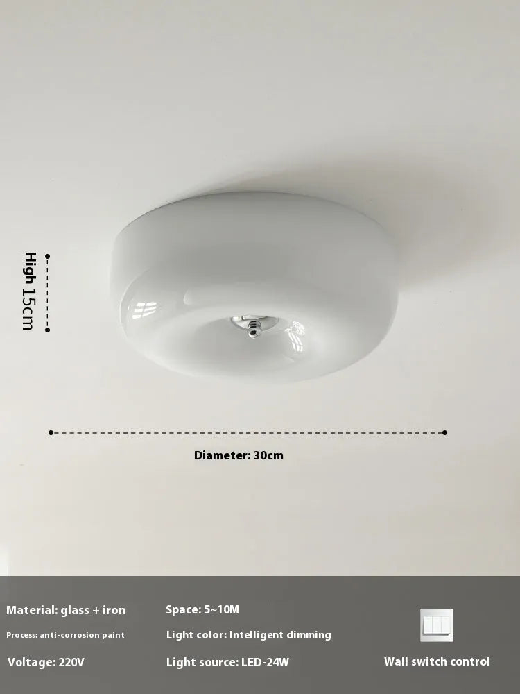 Cream coloured American style bedroom ceiling light with a three-colour lighting system.