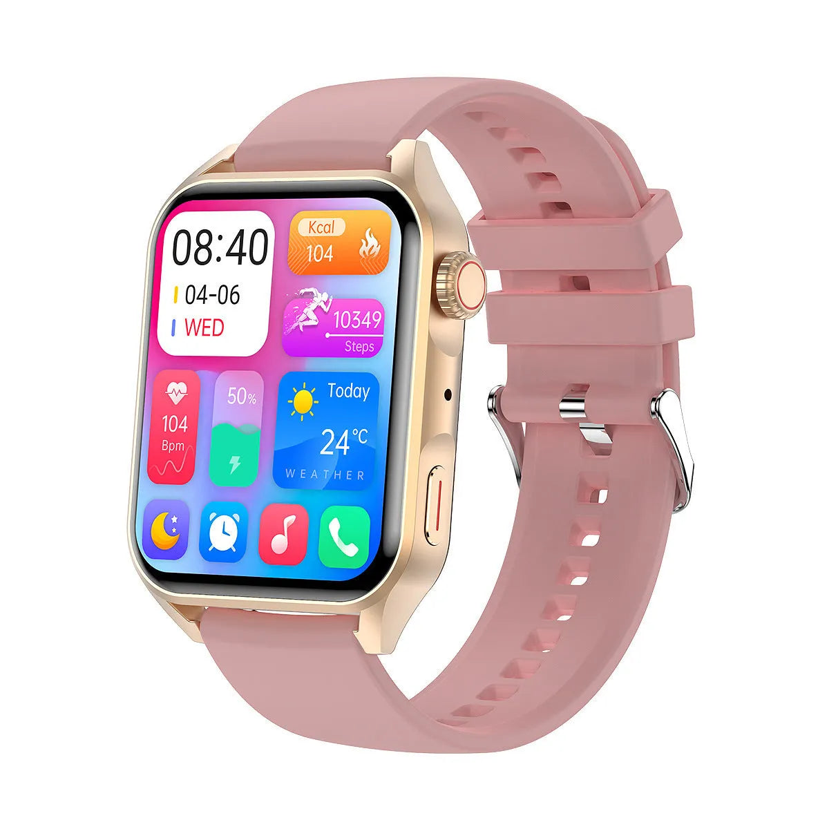 HD AMOLED smart watch with NFC on silicone strap showing multi-dial display