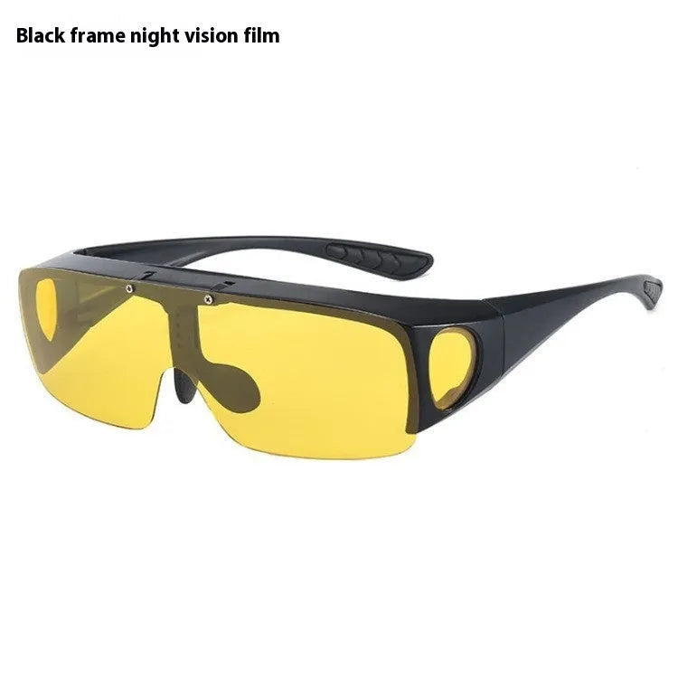 Polarised sunglasses with interchangeable lenses for myopia correction, suitable for cycling and outdoor sports.