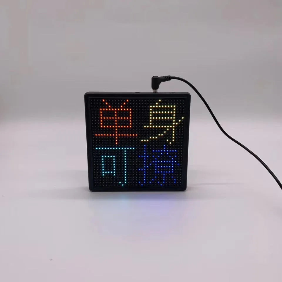 Bluetooth wireless LED car display screen with 32x32 resolution in aluminium frame