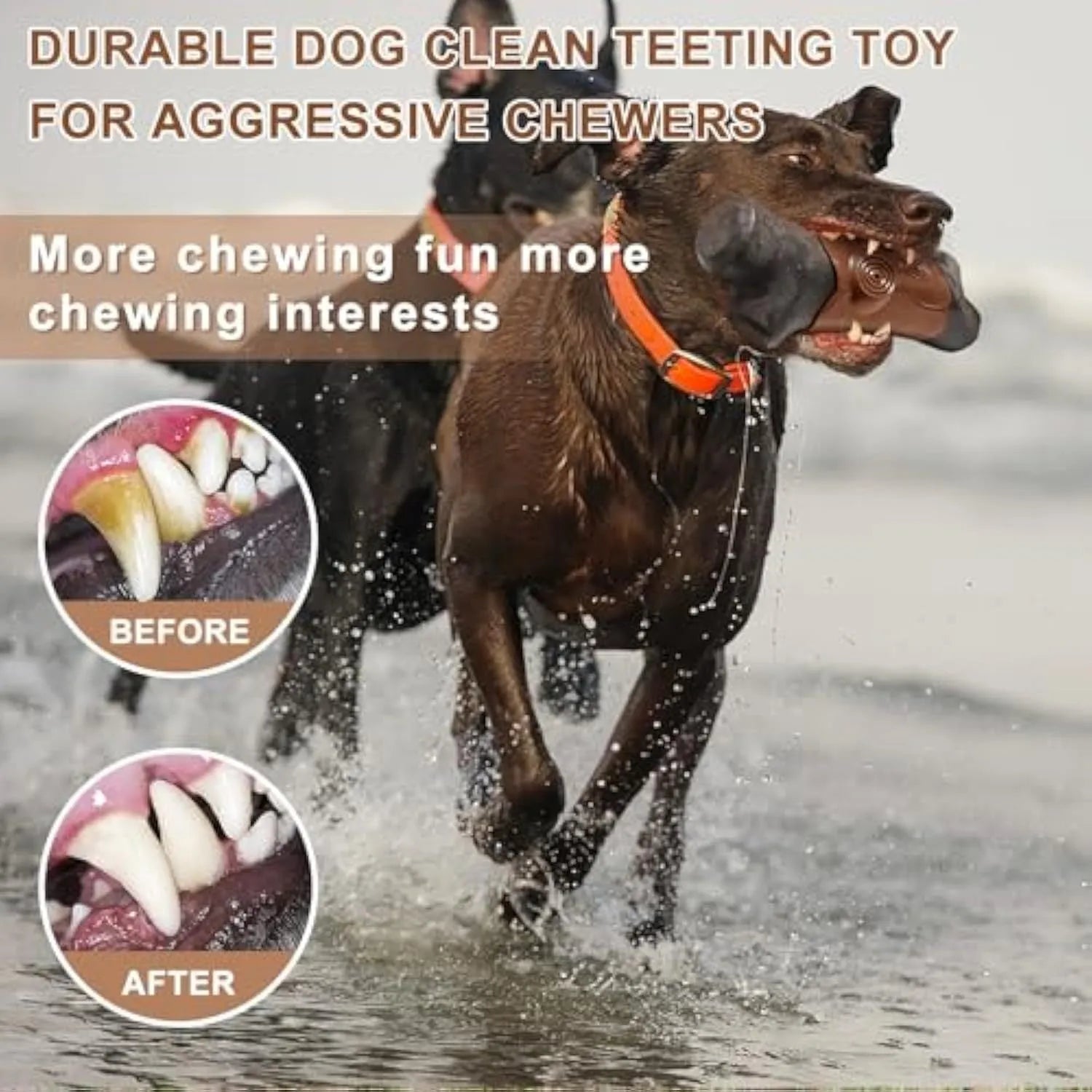 Large, branch-shaped indestructible dog chew toy for aggressive chewers with bacon flavour.