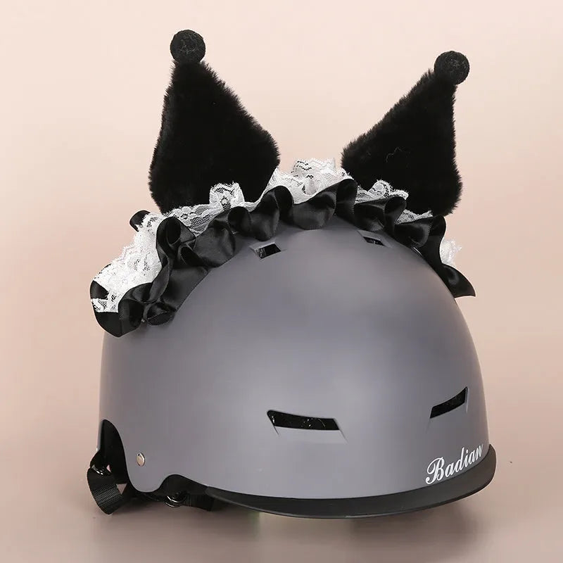 Cartoon plush fabric helmet cover set in size M decorative accessory