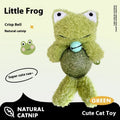 Plush catnip ball toy shaped as animal character with mint ball centre for cat biting relief