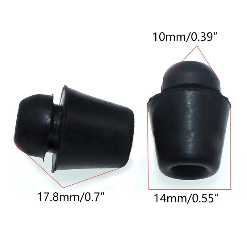Set of 10 X16 coloured rubber shock absorption clips for automobile trunk and bucket damping.