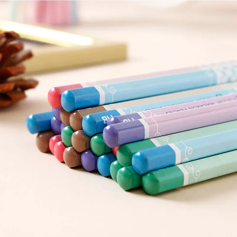 Basswood six-angle thermal transfer pencil with wooden shell, 50-piece barrel pack.