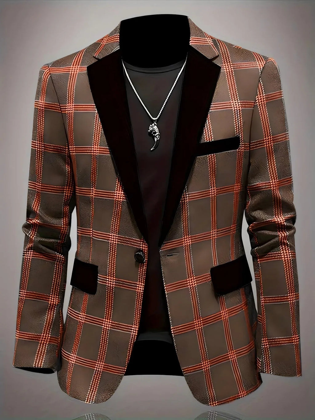 Slim fit light business suit jacket for men in blue, brown, and black, polyester viscose blend, straight version