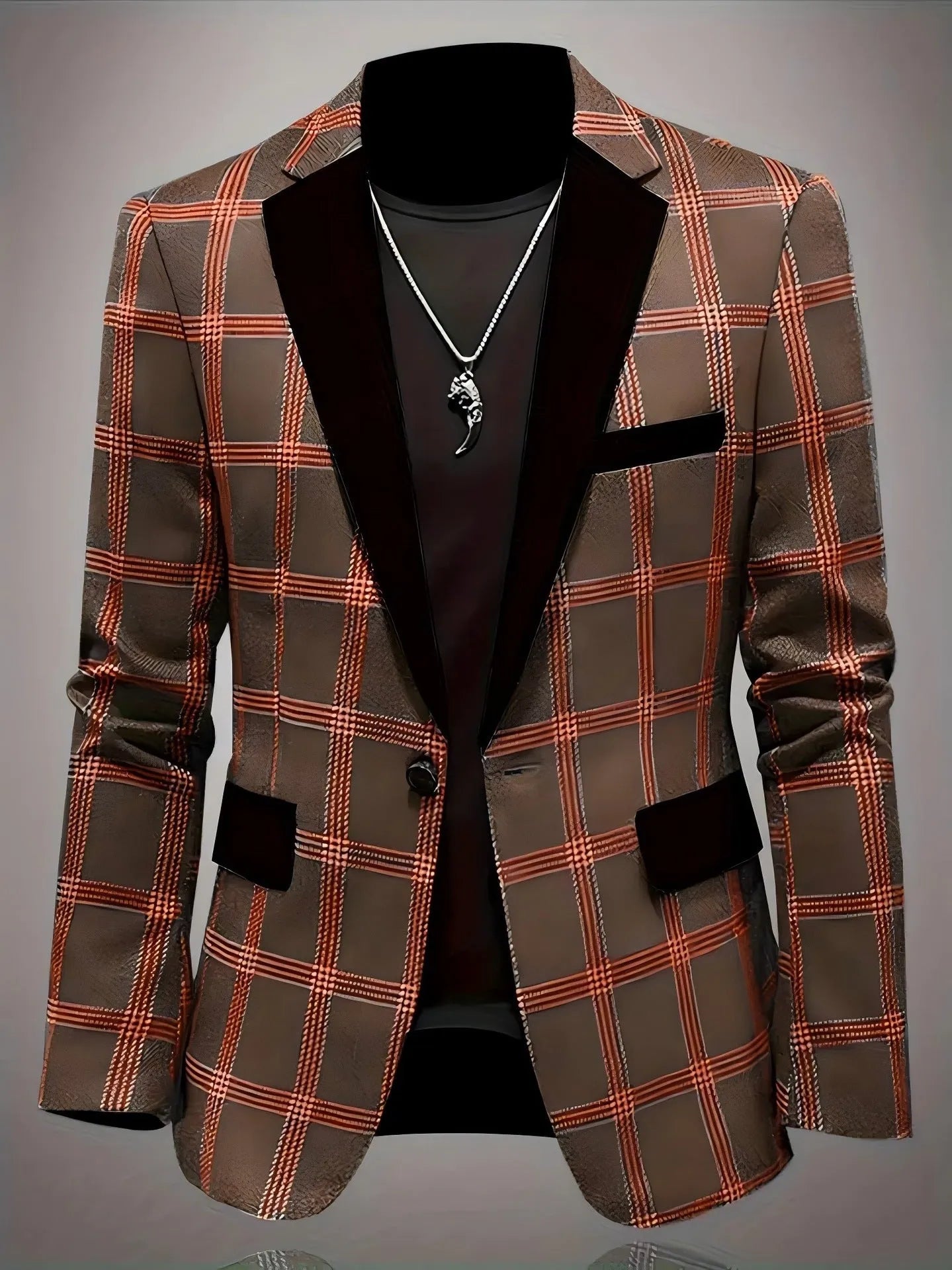 Slim fit light business suit jacket for men in blue, brown, and black, polyester viscose blend, straight version