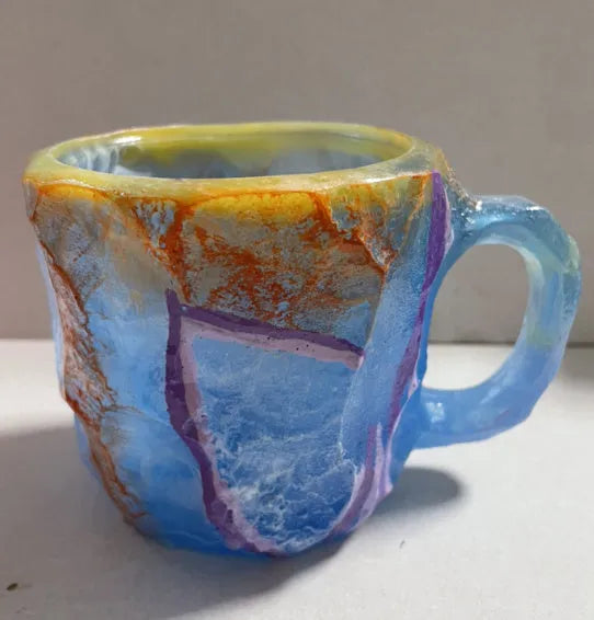400ml mineral crystal resin coffee mug with handle in various colour options